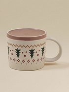 Кружка SL Home «Новый год.Ёлочки», фарфор, бежевая 10872008 - фото 319915557