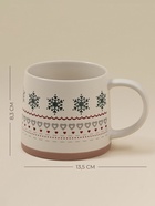 Кружка SL Home «Новый год.Снежинки», 430 мл, фарфор, бежевая - Фото 3