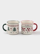 Набор кружек новогодних Доляна «Волшебство на двоих», 2 шт., 450 мл, фарфор, белый - Фото 1