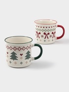 Набор кружек новогодних Доляна «Волшебство на двоих», 2 шт., 450 мл, фарфор, белый - Фото 2