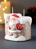 Подсвечник со свечами «Дед Мороз в бежевом кафтане», на 2 свечи, керамика, 7.5×5.5×6.5 см, МИКС - Фото 5