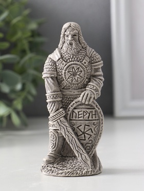 Фигура славянский Бог "Перун" 11х5х4 см, серый