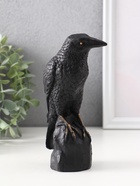 Фигурка гипс «Ворон на камне», 15.5×5.5×10 см, чёрная - фото 52745995