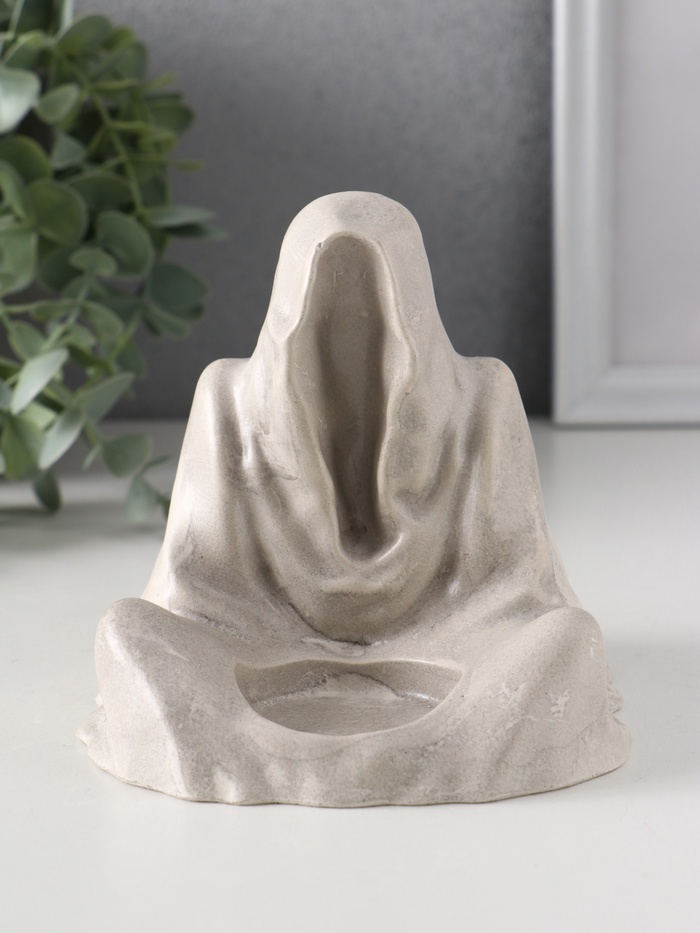 Подсвечник на 1 свечу «Безликий», 11×11×11.5 см, серый - Фото 1