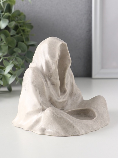 Подсвечник на 1 свечу «Безликий», 11×11×11.5 см, серый