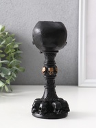 Подсвечник на 1 свечу «Череп на ножке», 16×6.5×7.5 см, чёрный - Фото 3