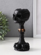 Подсвечник на 1 свечу «Череп на ножке», 16×6.5×7.5 см, чёрный - Фото 4