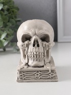 Подсвечник на 1 свечу «Череп на пьедестале», 10×7×10.5 см, серый - Фото 1