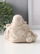 Фигурка гипс «Хотей с рыбой», 8.5×11×9 см, слоновая кость - фото 52746019