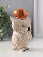 Фигурка гипс «Сова императорская», 14×8×8 см, бежевая - фото 809146365