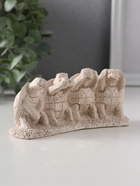 Фигурка гипс «Черепахи ничего не вижу, не слышу, не скажу, не делаю», 13×4.5×5.5 см, слоновая кость - фото 809146369