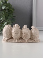 Фигурка гипс «Черепахи ничего не вижу, не слышу, не скажу, не делаю», 13×4.5×5.5 см, слоновая кость - фото 809146370