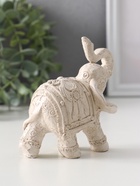 Фигурка гипс «Слон Махараджа», 10×5.5×9.5 см, слоновая кость - фото 52746052