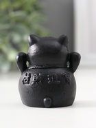 Фигурка гипс «Кот манэки-нэки», 5.5×5×5 см, чёрная - фото 52746059