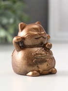 Фигурка гипс «Кот манэки-нэки», 5.5×5×5 см, бронза - фото 52746062