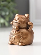 Фигурка гипс «Кот манэки-нэки», 5.5×5×5 см, бронза - фото 809664798