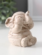 Фигурка гипс «Слон ничего не вижу», 7×5.5×6 см, слоновая кость - фото 52746074