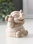 Фигурка гипс «Слон ничего не слышу», 7×5.5×6 см, слоновая кость - фото 52746078