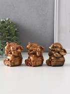 Набор фигурок «Слон ничего не вижу, не слышу, не говорю», 3 шт., бронза, 7 см - фото 52746088