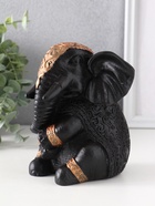 Фигурка гипс «Слон индийский большой», 14×12×12 см, чёрная - фото 52746098