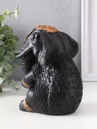 Фигурка гипс «Слон индийский большой», 14×12×12 см, чёрная - фото 52746099