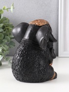 Фигурка гипс «Слон индийский большой», 14×12×12 см, чёрная - фото 52746100