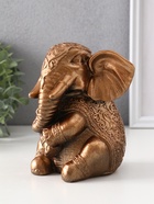 Фигурка гипс «Слон индийский большой», 14×12×12 см, бронза - фото 52746102