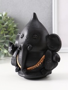 Фигурка гипс «Ганеша», 14.5×13.5×9 см, чёрная - фото 52746108