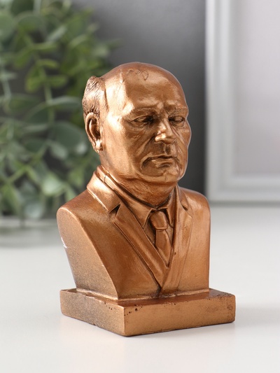 Бюст «Горбачёв», фигурка гипс, 10.5×6.5×5 см, бронза