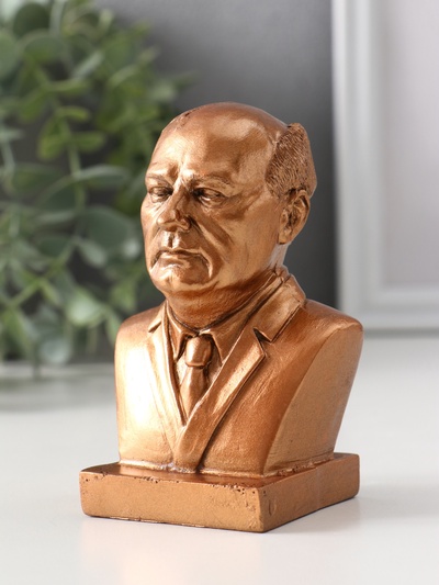 Бюст «Горбачёв», фигурка гипс, 10.5×6.5×5 см, бронза