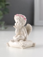 Фигурка гипс «Ангел на подушке». 6.5×5×4.5 см, перламутр - фото 52746146