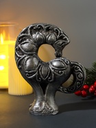 Фигурка гипс «Конь с узором», 14×6×17.5 см, серебро - Фото 1