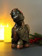 Копилка для денег «Конь в пальто», 16.5×11.5×25 см, золото - Фото 2