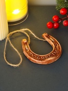 Ёлочная игрушка, подвеска «Подкова, на счастье», керамика, 7.5×8 см - фото 6809656