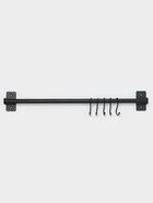 УЦЕНКА Рейлинговая система для кухни, 57 см, 5 крючков, чёрная - Фото 1
