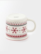 Кружка Доляна «Новый год. Снежинки», 380 мл, фарфор, белая - Фото 3