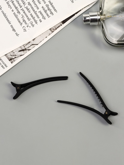 Зажимы для волос QF «Джастин», набор 6 шт., 7.5 см, чёрные