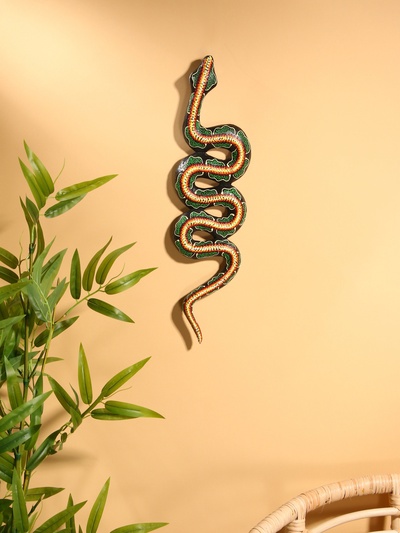 Сувенир интерьерный «Змея», 50×13 см, дерево, зелёный