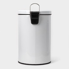 УЦЕНКА Ведро мусорное с педалью, 12 л, нерж. сталь, цвет белый - Фото 4