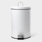УЦЕНКА Ведро мусорное с педалью, 12 л, нерж. сталь, цвет белый - Фото 5
