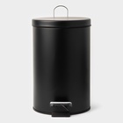 УЦЕНКА Ведро мусорное с педалью, 12 л, нерж. сталь, цвет черный - Фото 5
