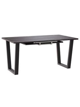 Стол раздвижной «НОРМАНД 09», 1620(2220)×950 мм, цвет камень черный/чёрный матовый  (артикул 10924935)  большой выбор товаров оптом и в розницу по низким ценам с доставкой