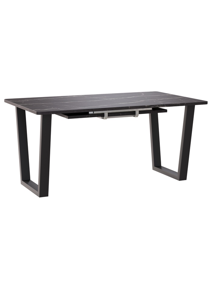 Стол раздвижной «НОРМАНД 09», 1620(2220)×950 мм, цвет камень черный/чёрный матовый - Фото 1