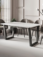 Стол раздвижной «НОРМАНД 09», 1620(2220)×950 мм, цвет мрамор белый/чёрный матовый - Фото 2