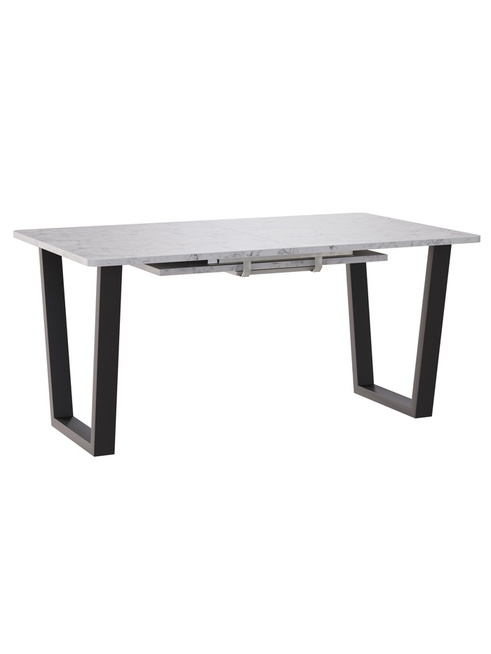 Стол раздвижной «НОРМАНД 09», 1620(2220)×950 мм, цвет мрамор белый/чёрный матовый - Фото 1