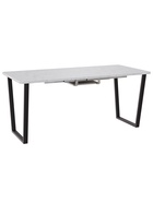 Стол раздвижной «НОРМАНД 02», d=1200(1700)×800 мм, цвет мрамор белый/чёрный матовый - Фото 3
