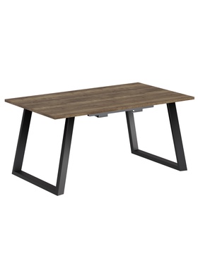 Стол раздвижной «ПЕРСЕЙ EGGER», d=1620(2620)×950 мм, цвет дуб галифакс табак/чёрный матовый  (артикул 10924943)  большой выбор товаров оптом и в розницу по низким ценам с доставкой