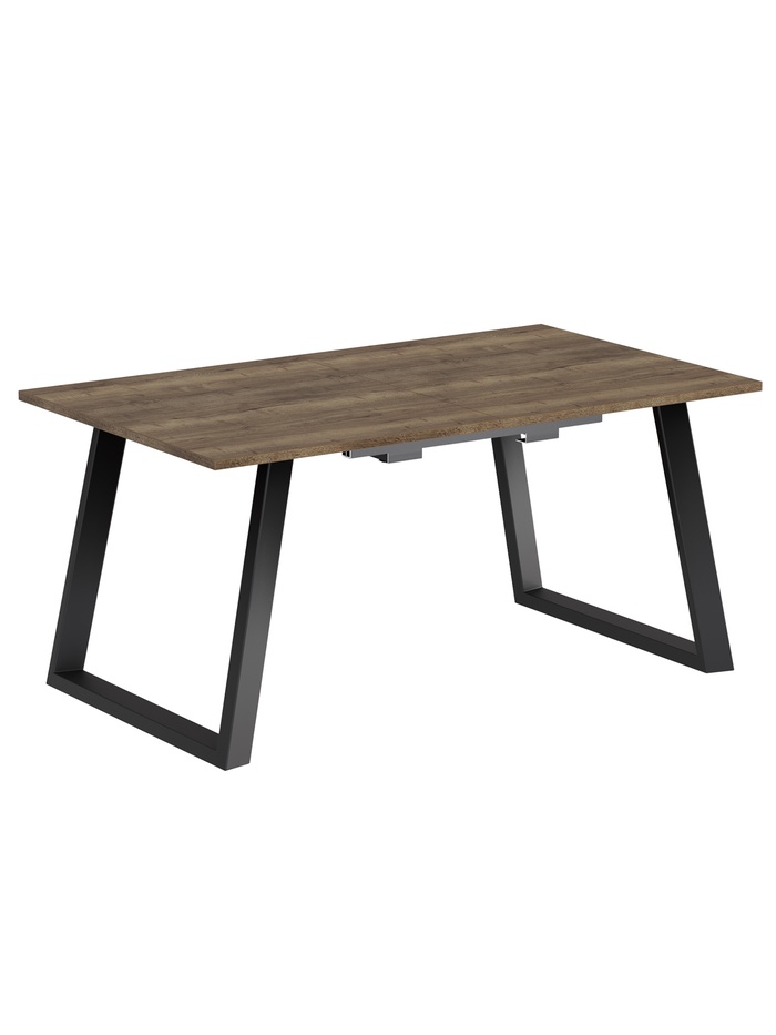 Стол раздвижной «ПЕРСЕЙ EGGER», d=1620(2620)×950 мм, цвет дуб галифакс табак/чёрный матовый - Фото 1