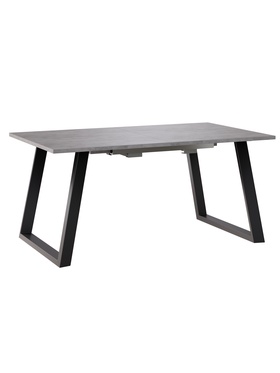 Стол раздвижной «ПЕРСЕЙ EGGER», d=1620(2620)×950 мм, цвет бетон чикаго светлый/чёрный матовый  (артикул 10924944)  большой выбор товаров оптом и в розницу по низким ценам с доставкой