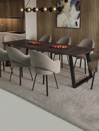 Стол раздвижной «ПЕРСЕЙ EGGER», d=1620(2620)×950 мм, цвет камень чёрный/чёрный матовый - Фото 1